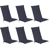6er Set Beautissu Hochlehner Auflage Loft hl 120x50x6cm Dunkelblau 6er Set Beautissu Hochlehner Auflage Loft hl 120x50x6cm Dunkelblau von BEAUTISSU