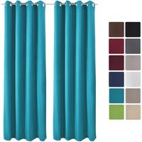 2er Set Ösenschal Amelie Luna thermo 140x245 cm Türkis von BEAUTISSU
