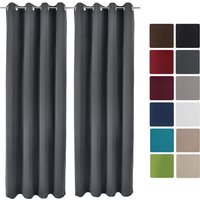2er Set Ösenschal Amelie Nora blackout 140x245 cm Anthrazit von BEAUTISSU