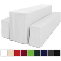 Biertischhusse Comfort l 3tlg. Set lang Weiß, 220x75x70 cm - Beautissu Biertischhusse Comfort l 3tlg. Set lang Weiß, 220x75x70 cm - Beautissu von BEAUTISSU