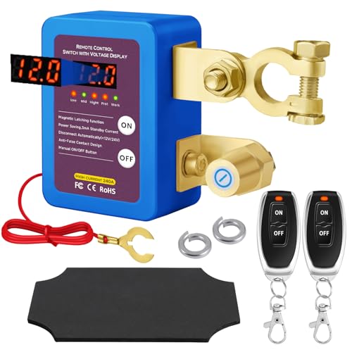 Batterie Trennschalter 12V 240A, Smart Drahtloser Ferngesteuerter Auto Trennschalter, Batterie Kill Switch Anti-Diebstahl mit LED-Anzeige automatische Abschaltung Schalter für Auto, RV, ATV, LKW, Boot von BEAUTLOHAS.