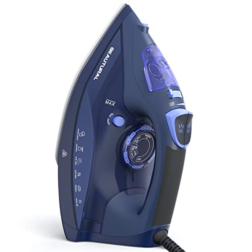 BEAUTURAL Dampfbügeleisen, 2600W Bügeleisen mit Keramik-Bügelsohle 350ML Tank 1,9M Kabellänge Selbstreinigung Abschaltautomatik Tropfstopp Blau (2600 Watt) von BEAUTURAL