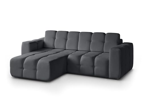 BEAUTY SOFA - Ecksofa mit Schlaffunktion und Bettkasten - Ecksofa L Form 240 cm breit - Große Liegefläche 190x150 cm - Schlafsofa Wohnzimmer - BONA Ecksofa Raven 15 von BEAUTY SOFA