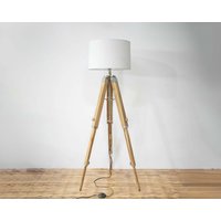 Natur Teak Holz Stativ Stehlampe Ecklampe Verstellbar Holzstativ Licht Eckstehlampe von BEAUTYARTLIGHTS