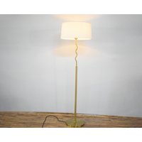 Stehlampe Mit Schirm Wohnzimmer Schlafzimmer Standlampe Messing Hängelampe Mid Century Modern von BEAUTYARTLIGHTS