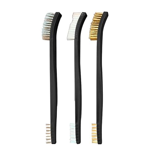 3 Stück Drahtbürsten Drahtbürste Set Grillbürste Klein Drahtbürsten mit Borsten aus Edelstahl Messing Nylon für die Reinigung von Schweißschlacken und Rost von BEAUTYBIGBANG