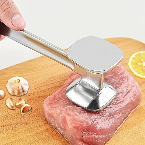 BEAUTYBIGBANG Fleischklopfer Doppelseitiger Schnitzelklopfer Aluminum ideal für Schnitzel Koteletts Steaks Werkzeug für Hähnchen Rind Schwein Steak im Kochen Küche von BEAUTYBIGBANG
