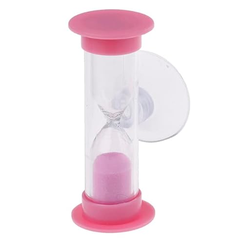 Sanduhr für Kinder Kinder Zahnbürste Sandglas Timer 2 Min Dusche Timer Mini Glas Sanduhr Saugnapf Timer Kochen Swivel Sanduhr Kinder Mini Sanduhr zum Zähneputzen von Kinderzähnen (Pink) von BEAUTYBIGBANG