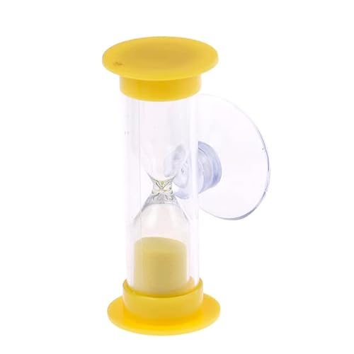 Sanduhr für Kinder Kinder Zahnbürste Sandglas Timer 2 Min Dusche Timer Mini Glas Sanduhr Saugnapf Timer Kochen Swivel Sanduhr Kinder Mini Sanduhr zum Zähneputzen von Kinderzähnen (Gelb) von BEAUTYBIGBANG