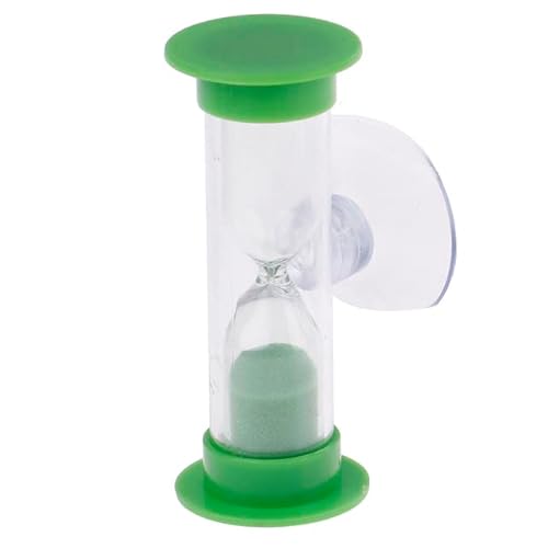 Sanduhr für Kinder Kinder Zahnbürste Sandglas Timer 2 Min Dusche Timer Mini Glas Sanduhr Saugnapf Timer Kochen Swivel Sanduhr Kinder Mini Sanduhr zum Zähneputzen von Kinderzähnen (Grün) von BEAUTYBIGBANG