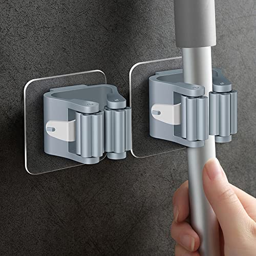 Gerätehalter Wand 2 Stück Besenhalter Selbstkleben Ohne Bohren Besen Mop Halter Wandhalterung Werkzeughalterung Organizer für Zuhause Küche Badezimmer von BEAUTYBIGBANG