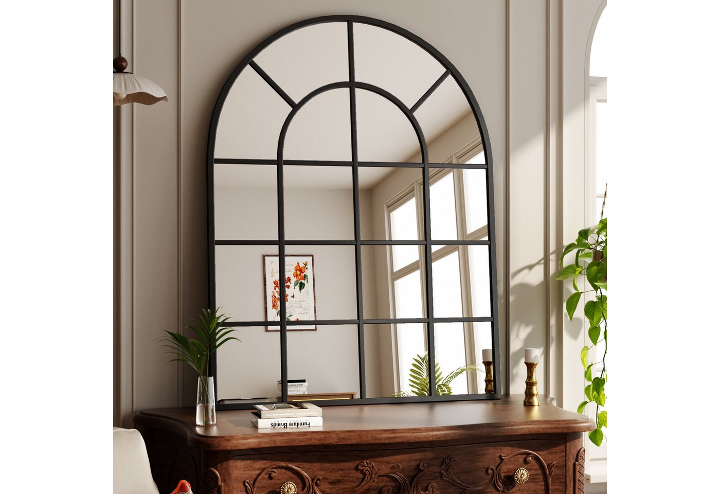 BEAUTYPEAK Dekospiegel Dekorativer gewölbter Wandspiegel mit Fensterpaneel BEAUTYPEAK Dekospiegel Dekorativer gewölbter Wandspiegel mit Fensterpaneel von BEAUTYPEAK