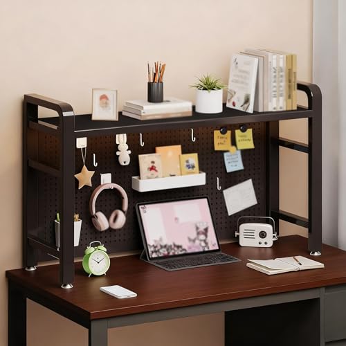 BEBANE 2-stöckiges Schreibtisch-Bücherregal,Metall-Schreibtischregal mit Gitter-Panel-Display-Organizer,Computer-Schreibtisch-Bücherregal für Zuhause,Büro,Wohnheim(Black Single Layer,115cm/45.3in) BEBANE 2-stöckiges Schreibtisch-Bücherregal,Metall-Schreibtischregal mit Gitter-Panel-Display-Organizer,Computer-Schreibtisch-Bücherregal für Zuhause,Büro,Wohnheim(Black Single Layer,115cm/45.3in) von BEBANE