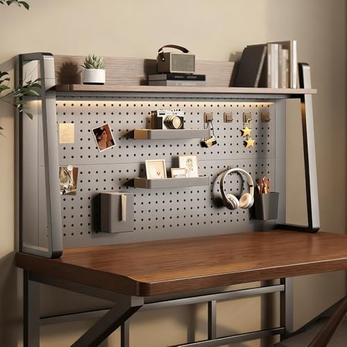 BEBANE Doppelschichtiges Schreibtisch-Bücherregal, Schreibtisch-Display mit Stecktafel, multifunktionales Metall-Arbeitsplatten(Single Layer,80cm/31.5in) von BEBANE