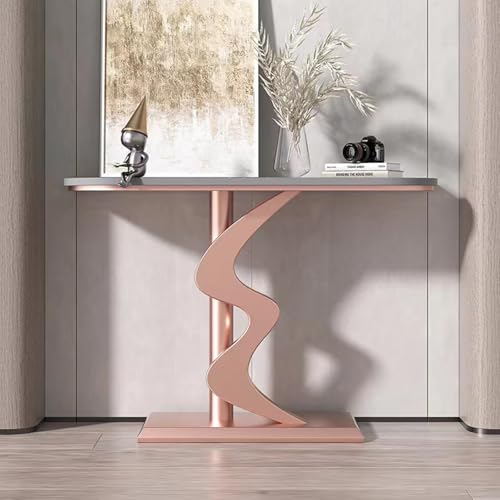 Konsolentisch im Landhausstil für Flur und Wohnzimmer,Moderner Konsolentisch, kratzfester Sofatisch,Mit einzigartigem Metallfuß, rechteckiger Konsolentisch für die Inneneinrichtung(E,80cm/31.5in) von BEBANE