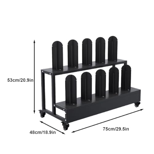 Rollregal für gewerbliche Vinylrollen,Hochbelastbares Metallregal für Autotönung,Großes Stoffrollenregal,Vinylrollenständer,Autoaufkleber und Fensterfolien(2 Tier - Holds 10 rolls) von BEBANE