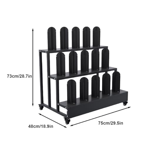 Rollregal für gewerbliche Vinylrollen,Hochbelastbares Metallregal für Autotönung,Großes Stoffrollenregal,Vinylrollenständer,Autoaufkleber und Fensterfolien(3 Tier - Holds 15 rolls) von BEBANE