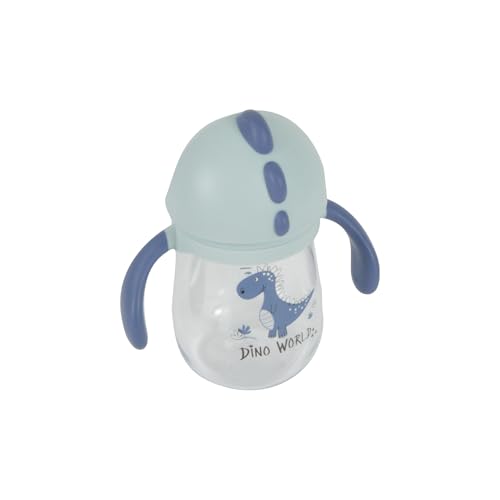BEBE DOUCEUR, Dino World Trinkbecher mit einziehbarem Strohhalm und Griffen, 240 ml von BEBE DOUCEUR