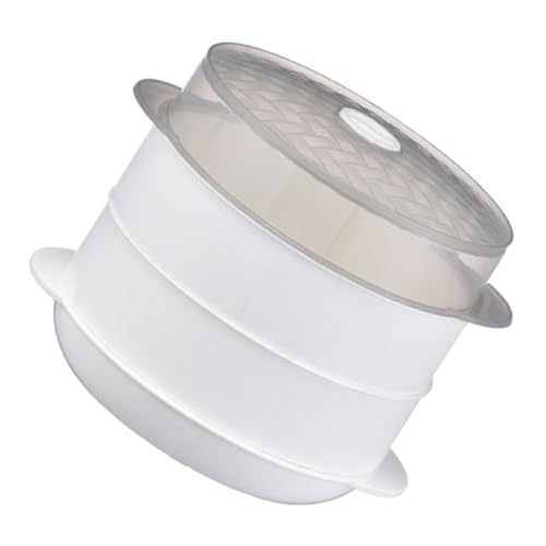 1 Satz Doppelter Dampfgarer für Mikrowelle Multifunktionale aus Hochwertigem Material zum Erhitzen von Brötchen und Reis Leicht zu Reinigen und Sicher der Anwendung von BEBEMOKO