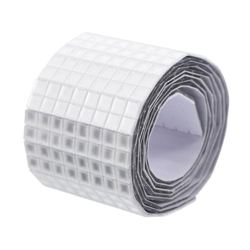BEBEMOKO 1 Rolle Acryl Spiegel Mosaikfliesen Selbstklebend für Diy Wanddekoration Silberne Quadrate für Badezimmer Schlafzimmer für Projekte von BEBEMOKO