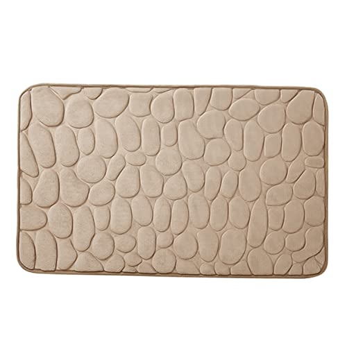 BEBEMOKO 1 Stück rutschfeste Badematte aus Memory Schaum Wasserabsorbierende Fußmatte für Bad Küche und Toilettentür Khaki S Waschbar und Langlebig Komfortabel und rutschfest von BEBEMOKO