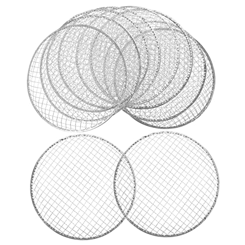 BEBEMOKO 10 Stück Teiliges Einweg Grillrost Rund aus Robustem Langlebiges Bbq Grillgitter für Außenbereich Vielseitig Einsetzbar für Burger Fisch Gemüse für Camping und Picknick von BEBEMOKO