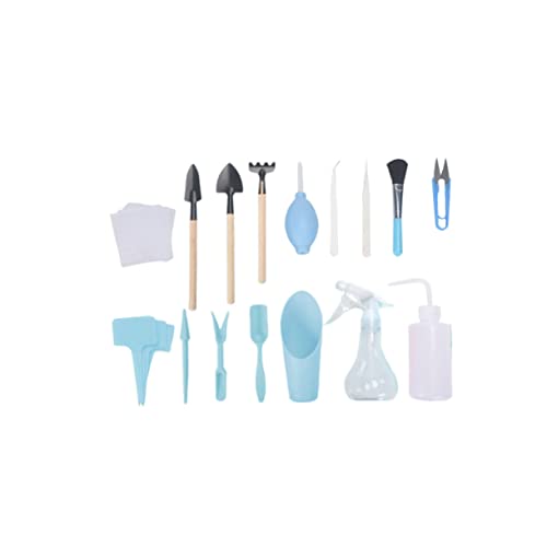 BEBEMOKO 16 Stück Teiliges Mini Gartenwerkzeug Set für Sukkulenten mit Robustem Pflanzkultivator Schaufel Prunern und Sprühflasche Ergonomisch Gestaltet für Müheloses Pflanzen und Pflegen von BEBEMOKO