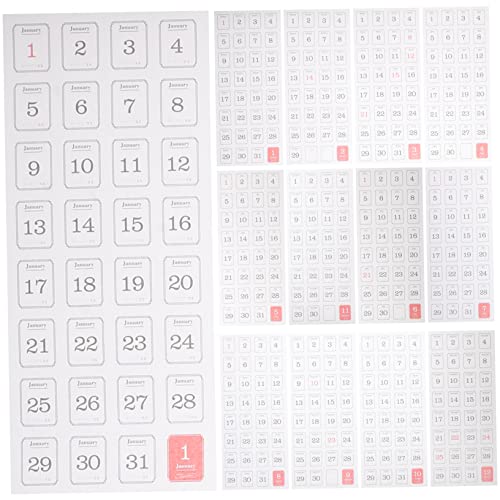 BEBEMOKO 1Satz Kalenderaufkleber Selbstklebende Monatsindex Tabs für Notizbücher und Planer DIY Scrapbooking Sticker für Planung Teiliges für Projekte von BEBEMOKO