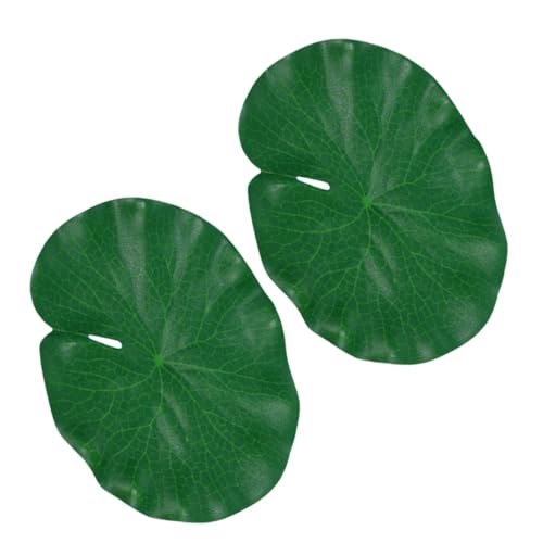 BEBEMOKO 2 Stück Künstliche Lotusblätter Schwimmende Seerosenblätter Deko Simulation für Teich Aquarium Garten Schwimmende Lilien-Pads Natürliche Optik von BEBEMOKO