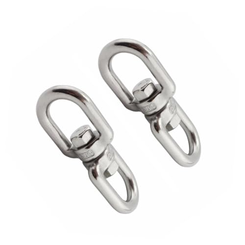 BEBEMOKO 2 Stücke Edelstahl Drehhaken mit Doppelgelenk für Windfeste Pflanzenampeln Vogelhäuser Windspiele Aufhängung Haken für Garten Balkon und Zuhause von BEBEMOKO