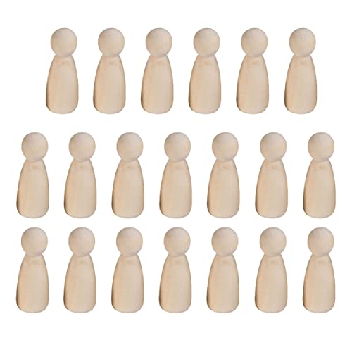 BEBEMOKO 20 Stück Teiliges Kleine Holzpuppen Mädchenform aus Hochwertigem Holz Unvollendete DIY bemalbare Holzfiguren für Gestalten und Wohnkultur Glatt Geschliffen Vielseitig Gestaltbar von BEBEMOKO