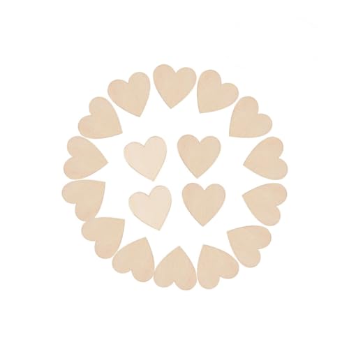 BEBEMOKO 25 Stück Naturholzscheiben Herzform mit Rinde Beidseitig Geschliffen Blanko Holzherzen zum Basteln Bemalen und Verzieren für DIY Kunsthandwerk und Scrapbooking von BEBEMOKO