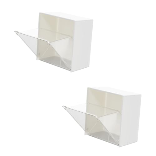 BEBEMOKO 2stücke Wandmontierte Aufbewahrungsbox Für Kleinteile Selbstklebend Platzsparend Für Küche Bad Oder Büro Kunststoff Organizer Mit Klappdeckel von BEBEMOKO