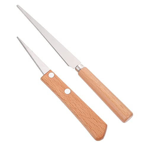 BEBEMOKO 2Stücke Holzgriff Fetting Cutter Werkzeug für Modellierung und Keramikarbeiten Hochwertige Schnitz und Modellierwerkzeuge für DIY Projekte von BEBEMOKO
