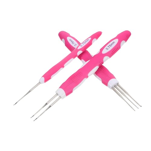 BEBEMOKO 3 Stück Dreadlock Häkelnadel Set Teiliges Werkzeug mit Nadeln für Verschiedene Haartypen Ergonomischer Griff Multifunktional und Langlebig für Zöpfe und Dreads von BEBEMOKO
