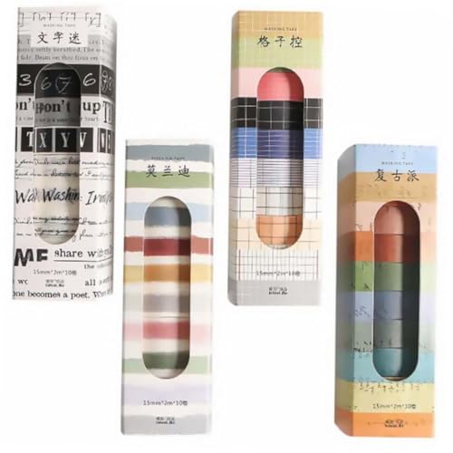 BEBEMOKO 4 Boxen Farbige Washi Tape Klebebänder für Scrapbooking Selbstklebend Leichte Tragbare Papierbänder mit Modischem Druck für DIY Bastelprojekte und Dekoratives Journaling BEBEMOKO 4 Boxen Farbige Washi Tape Klebebänder für Scrapbooking Selbstklebend Leichte Tragbare Papierbänder mit Modischem Druck für DIY Bastelprojekte und Dekoratives Journaling von BEBEMOKO
