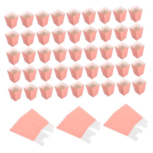 BEBEMOKO 48 Stück Faltbare Popcorn Boxen Rosa Tragbare Snackbehälter für Erwachsene Wiederverwendbare und Platzsparende Snackboxen für Geburtstagsfeiern Filmabende und Partys von BEBEMOKO