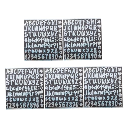 BEBEMOKO 5blätter Bögen Mit Multifunktionalen Buchstabenaufklebern Dekorativen Buchstaben Zahlen Aufklebern Selbstklebenden Buchstabenaufklebern Für Journal-zubehör Scrapbook-aufkleber von BEBEMOKO