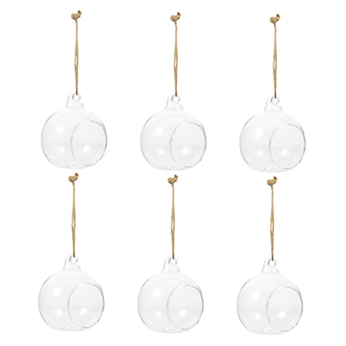BEBEMOKO 6 Stück Glaskugel Hängende Becken Blumen Vase Wand Kerzenhalter Pflanze Teelicht Kerzenhalter Kerzenständer Vintage Vasen Hängende Teelichter Kerzenhalter Transparent Seil BEBEMOKO 6 Stück Glaskugel Hängende Becken Blumen Vase Wand Kerzenhalter Pflanze Teelicht Kerzenhalter Kerzenständer Vintage Vasen Hängende Teelichter Kerzenhalter Transparent Seil von BEBEMOKO