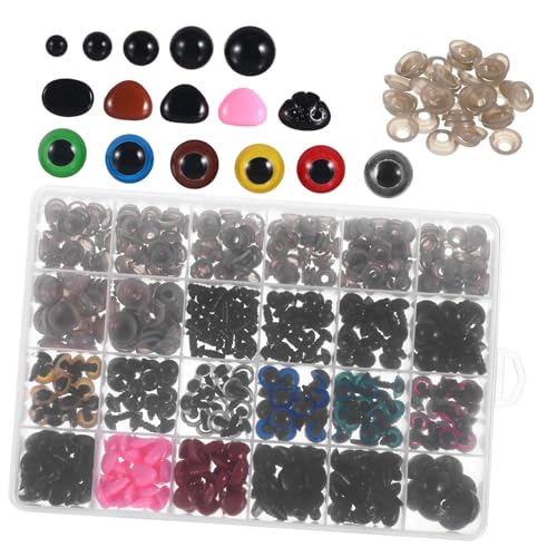 BEBEMOKO 600 Stück Teiliges Sicherheitsaugen für Häkeltiere Kleine Kunststoff Knopfaugen mit Unterlegscheiben Wiederverwendbar Realistisch und Kompakt für Amigurumi Puppen und Stofftiere von BEBEMOKO