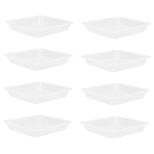 BEBEMOKO 8 Stück Teiliges Quadratisch Transparent Verstärkte Wasserfeste Blumentopf unterteller Einfach zu Reinigen Vielseitig für Verschiedene Pflanzgefäße Bodenschutz von BEBEMOKO