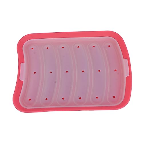 BEBEMOKO DIY Silikon Wurstform mit Deckel Handgemachte Hot Dog Form für Sicheres Backen von Babynahrung Gelb Hitzebeständige Silikonform für Würste und Süßigkeiten von BEBEMOKO