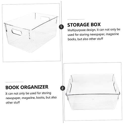 BEBEMOKO Dokumentenbox Transparent Aus Kunststoff Stapelbare Aufbewahrungsbox Für Bücher Zeitungen Und Zeitschriften Praktische Lagerung Für Zuhause Und Büro von BEBEMOKO