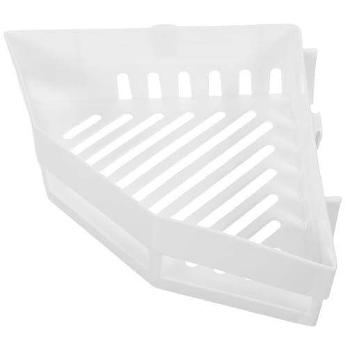 BEBEMOKO Eckregal Wandmontage Für Badezimmer Und Küche Praktisches Kunststoffablage Mit Drainage-design Bohrfreier Duschkorb Für Seife Lotion Und Zahnpasta Weiß von BEBEMOKO