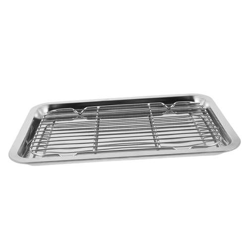 BEBEMOKO Edelstahl Abkühlgitter Set mit Ölabtropfschale Grillplatte und Schale zum Backen Kochen und Aufbewahren von Lebensmitteln Gr BEBEMOKO Edelstahl Abkühlgitter Set mit Ölabtropfschale Grillplatte und Schale zum Backen Kochen und Aufbewahren von Lebensmitteln Gr von BEBEMOKO