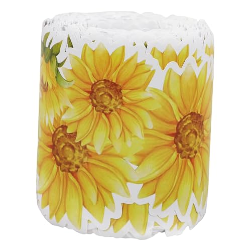 BEBEMOKO Pinnwand Bordüre mit Blumen und Blattmustern Boho Tropischer Stil Selbstklebendes Dekorpapier für Klassenzimmer Frühlings und Sommerdekoration Vielseitig Einsetzbar und Langlebig von BEBEMOKO