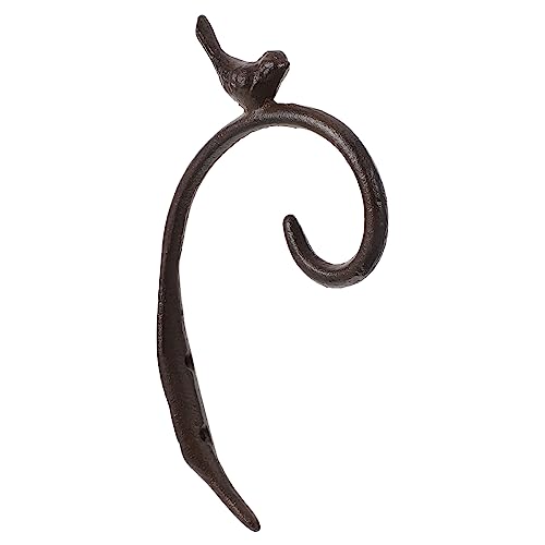 BEBEMOKO Schmiedeeiserner Blumenkorb Haken aus Robustem Eisen Rostfrei Elegant Geschwungen Vielseitig für Blumentöpfe Vogelhäuschen und Gartendeko Einfache Wandmontage Langlebig und von BEBEMOKO