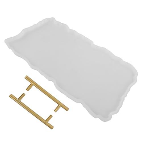 BEBEMOKO Silikonform für Diy Tablett Gießen mit Ergonomischen Metallgriffen Langlebige Epoxidharz Silikonform für Unregelmäßige Serviertabletts Einfach zu Entformen für Kunsthandwerk und BEBEMOKO Silikonform für Diy Tablett Gießen mit Ergonomischen Metallgriffen Langlebige Epoxidharz Silikonform für Unregelmäßige Serviertabletts Einfach zu Entformen für Kunsthandwerk und von BEBEMOKO