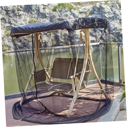 BEBEMOKO Ultra Großes Robust Gefertigtes Doppeltes Moskitonetz mit Reißverschlussverschluss für Outdoor Garten Balkon Leichtes Tragbares Insektenschutznetz für Doppel-schaukelstuhl von BEBEMOKO