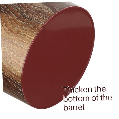 BEBEMOKO Vintage Mülleimer Holzoptik Kompakt und Leicht Eleganter Haushalts abfalleimer für Wohnzimmer und Küche Stabiler Druckring für Sichere Müllbeutelbefestigung von BEBEMOKO